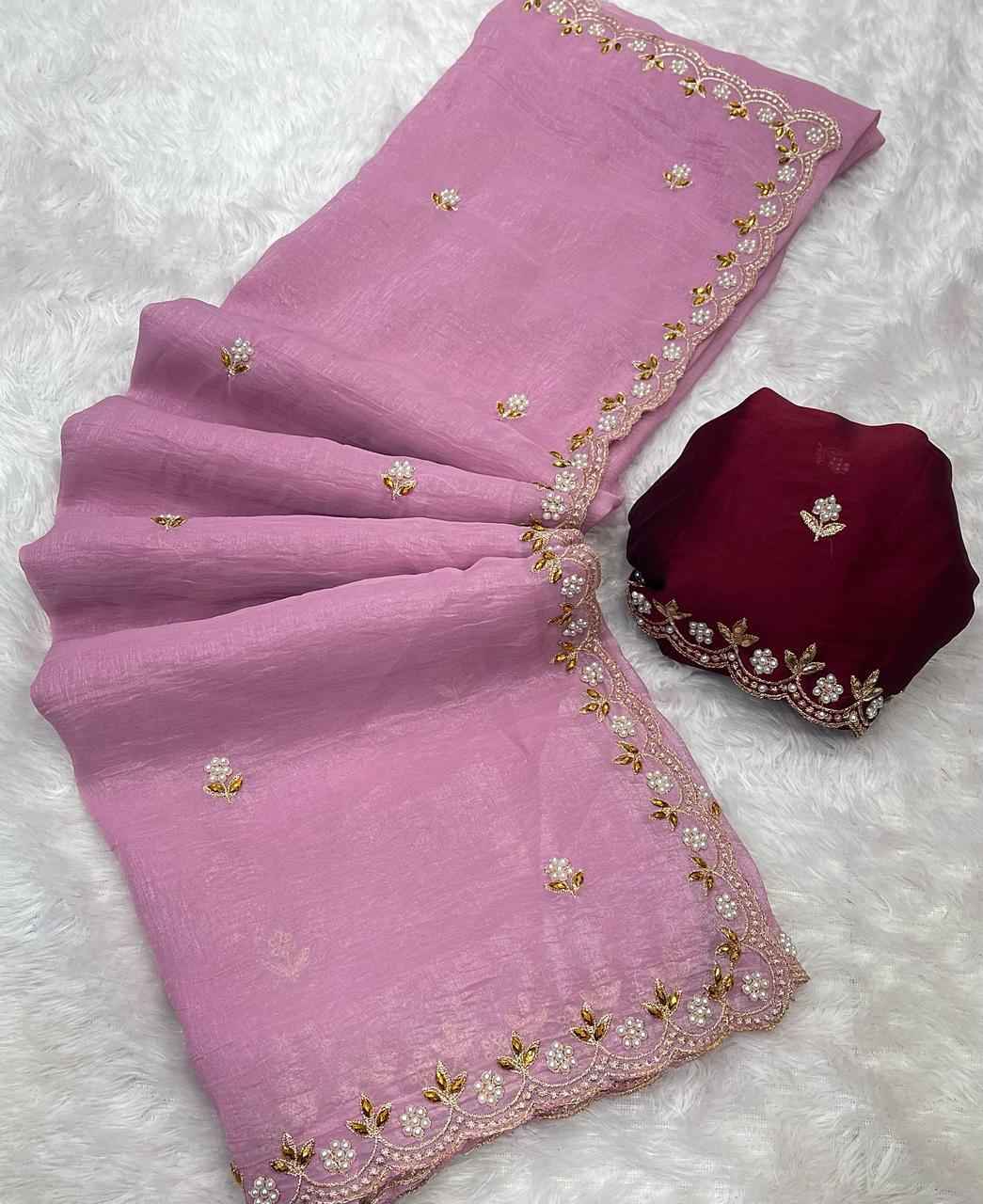 Chiffon Crush Silk Saree