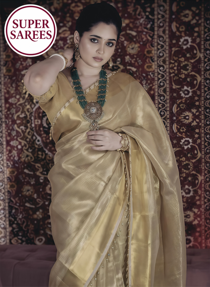 Golden Soft Tissue Silk Saree