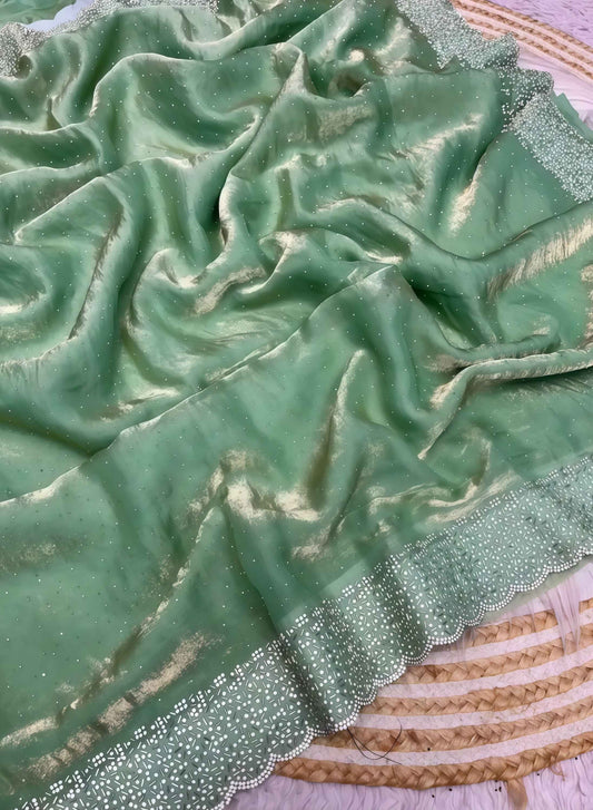 Soft Diamond Work Saree