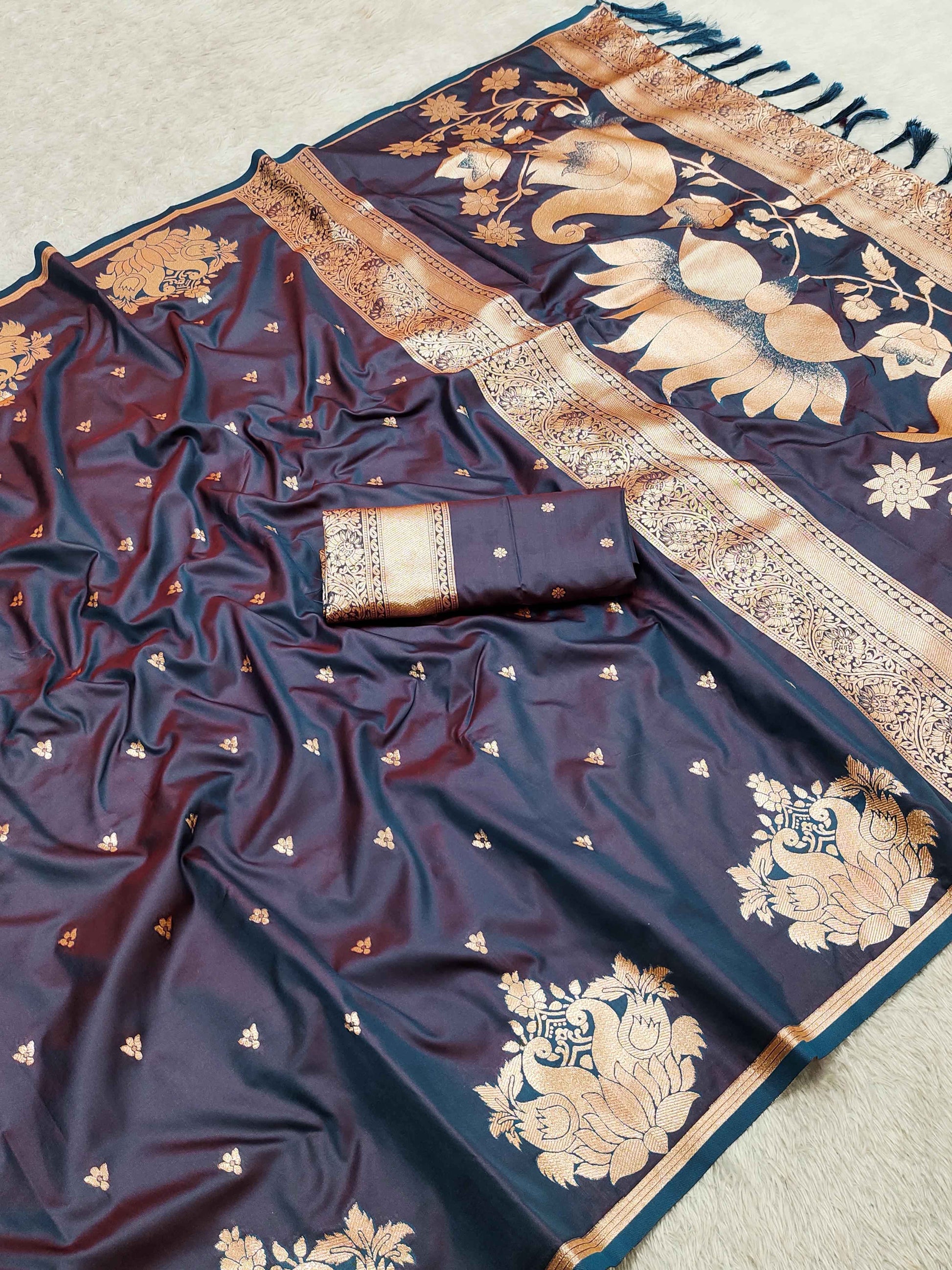 Zari Weaving Banarasi Soft Saree