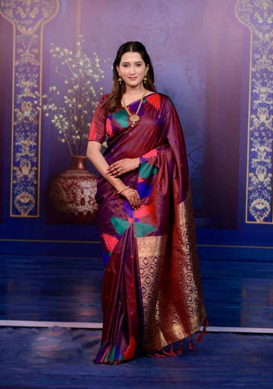 Temple Border Silk Paithani