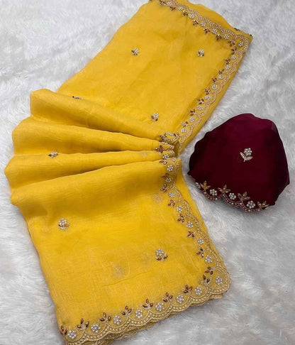 Chiffon Crush Silk Saree