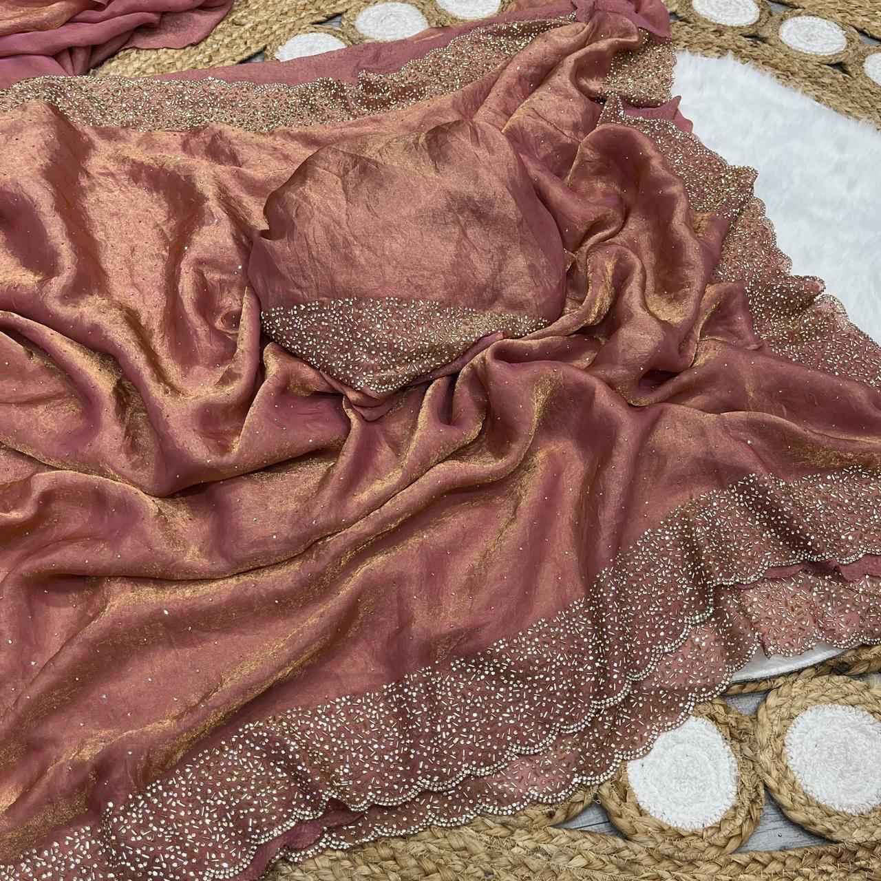 Soft Diamond Work Saree