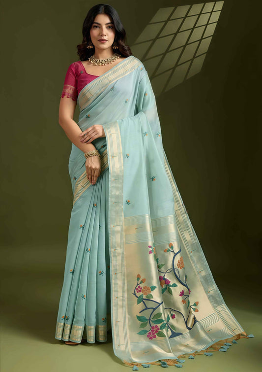 Muga Cotton Paithani Saree