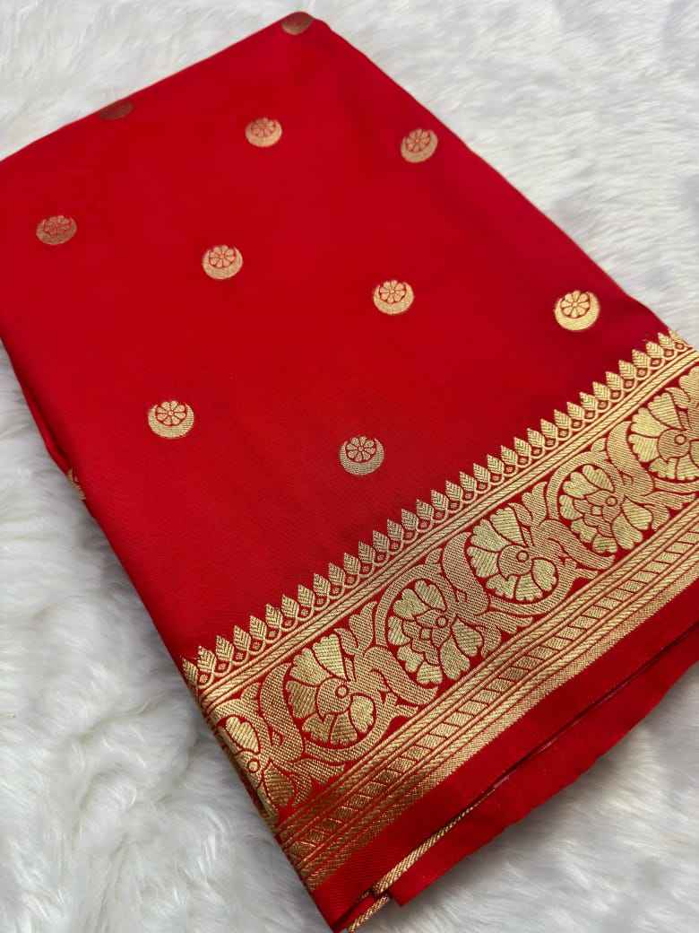 Floral Print Banarasi Silk Saree