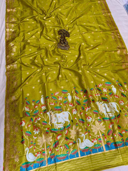 Pichwai Art Silk Saree