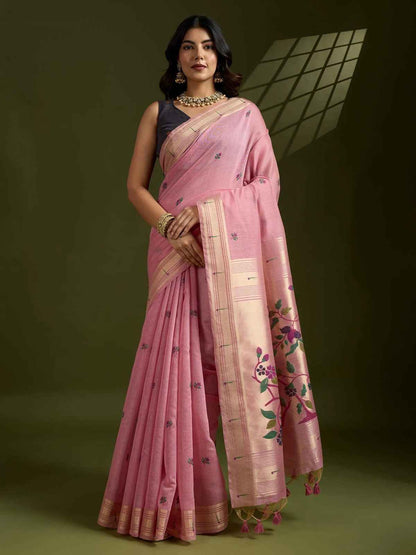 Muga Cotton Paithani Saree