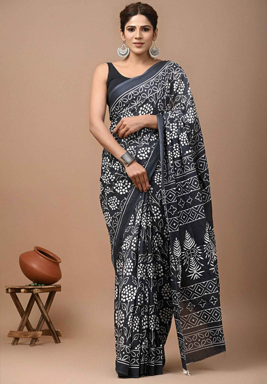 Printed Ikkat Pure Cotton Saree