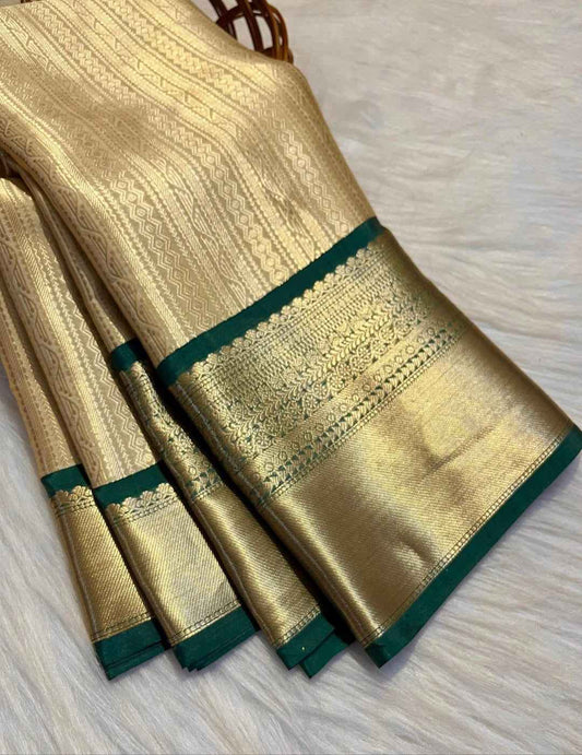 Gold Banarasi Soft Silk Saree