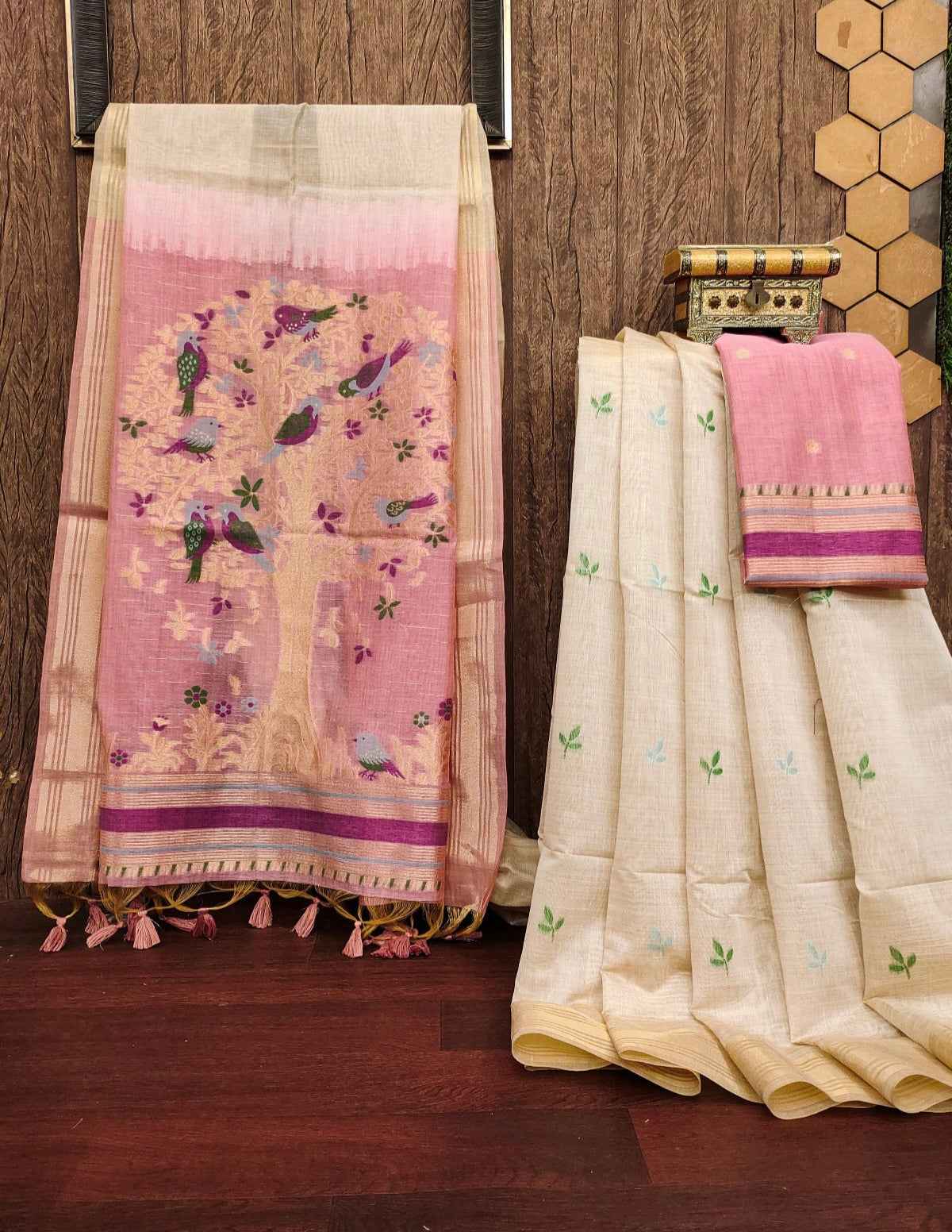Floral Zari Pure Cotton Saree
