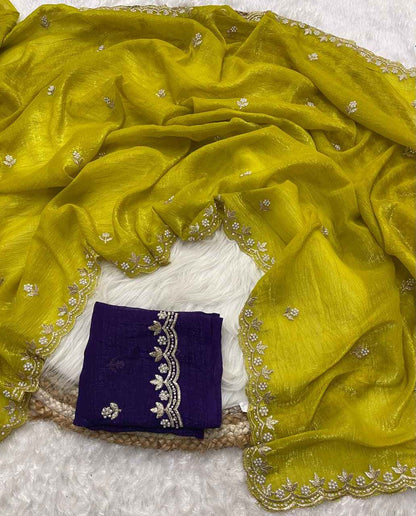 Chiffon Crush Silk Saree