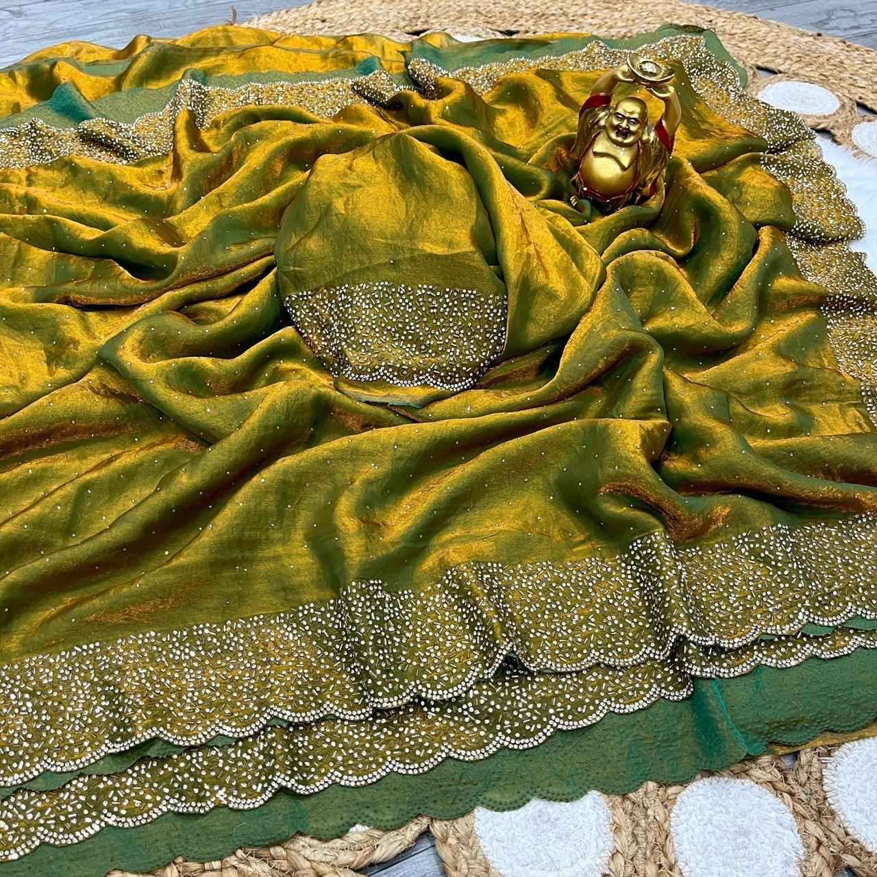 Soft Diamond Work Saree