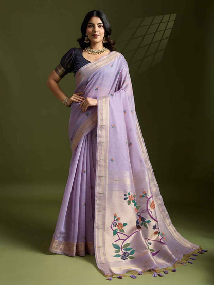 Muga Cotton Paithani Saree