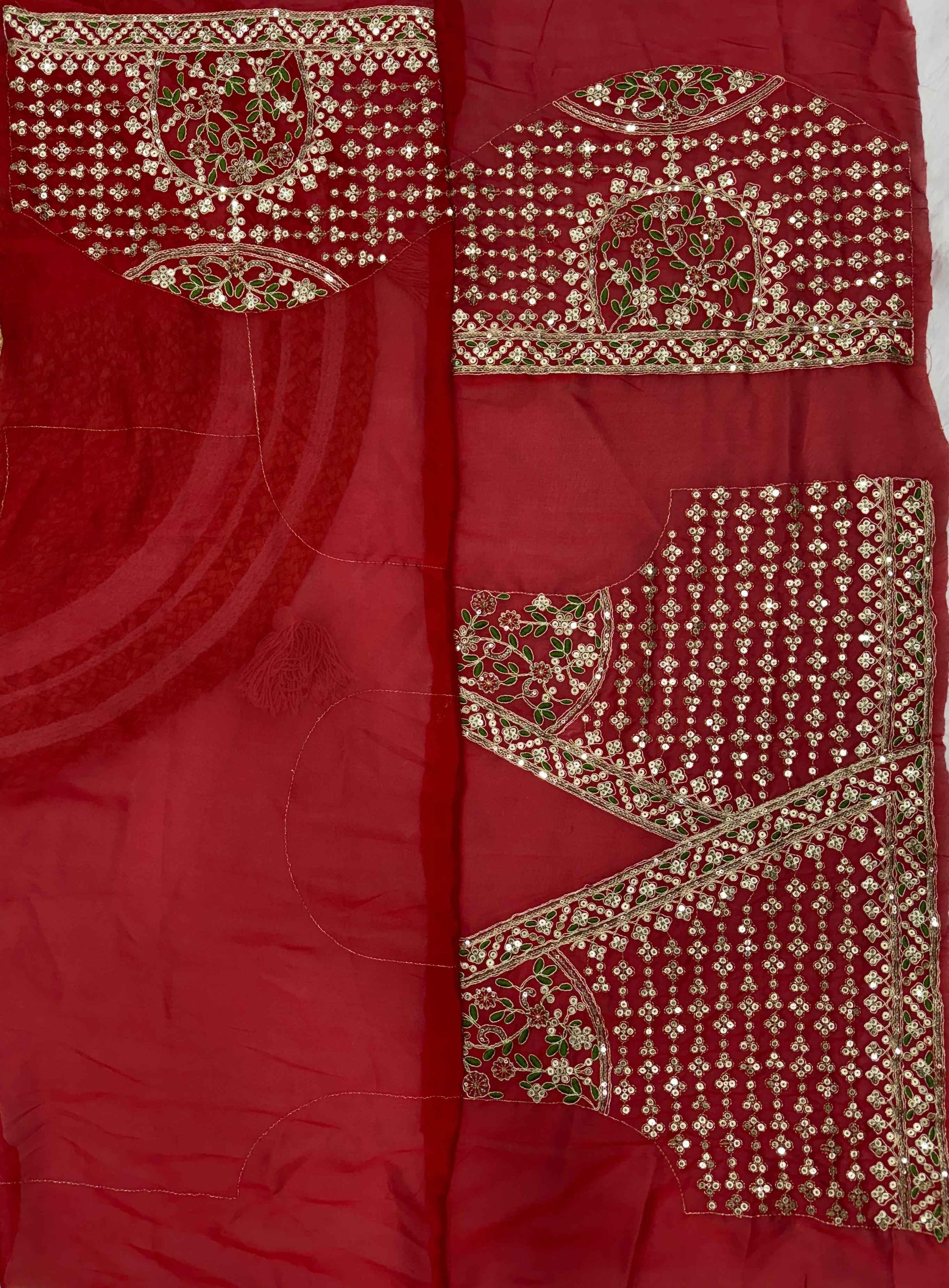 Cherry Red Space Silk Saree