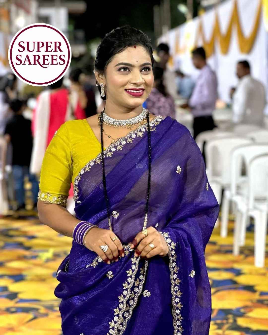 Chiffon Crush Silk Saree