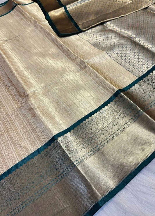 Gold Banarasi Soft Silk Saree