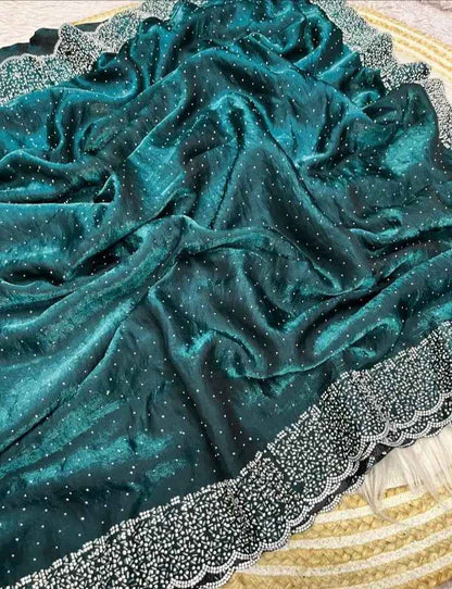 Soft Diamond Work Saree