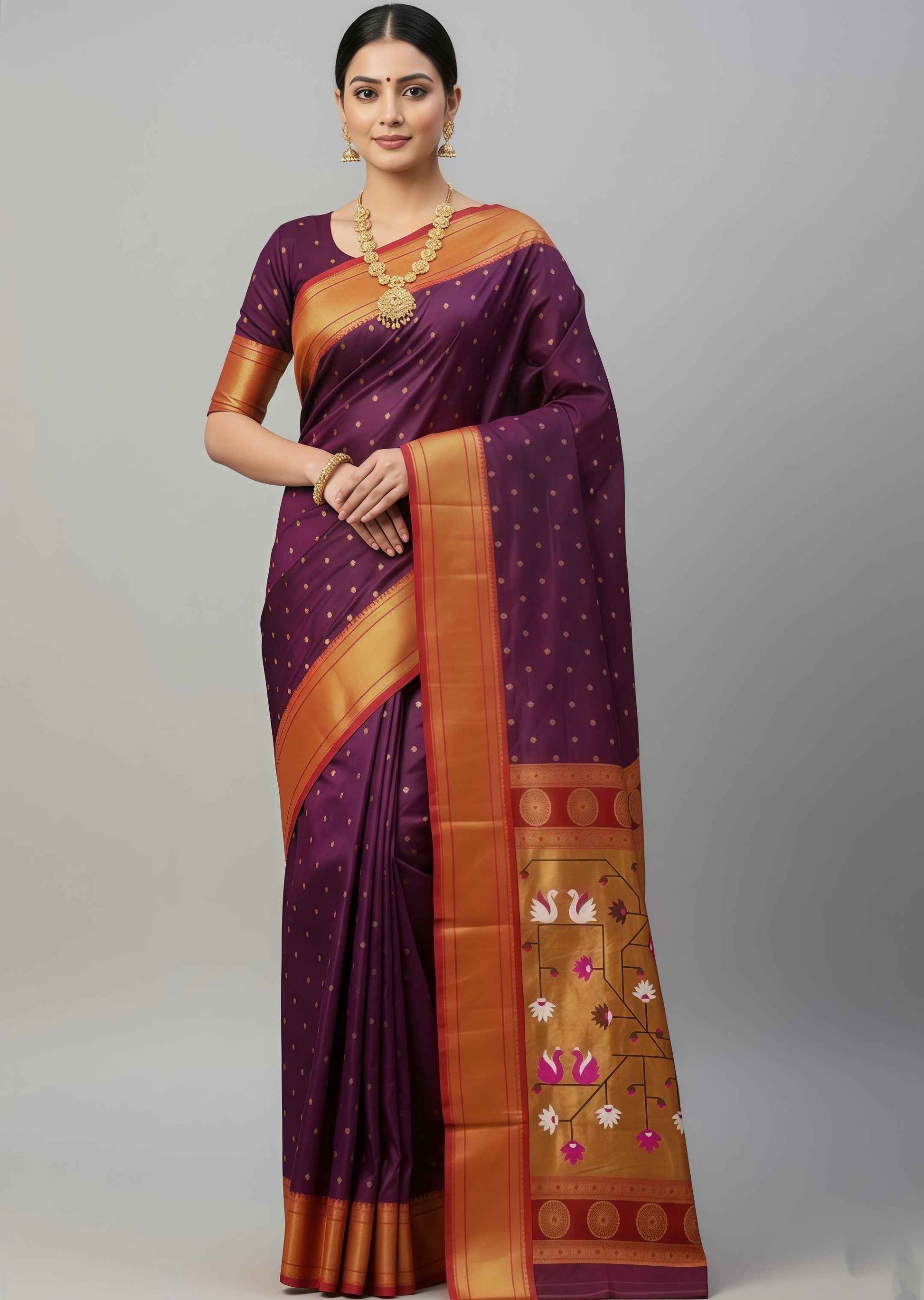 Beautiful Swan Paithani