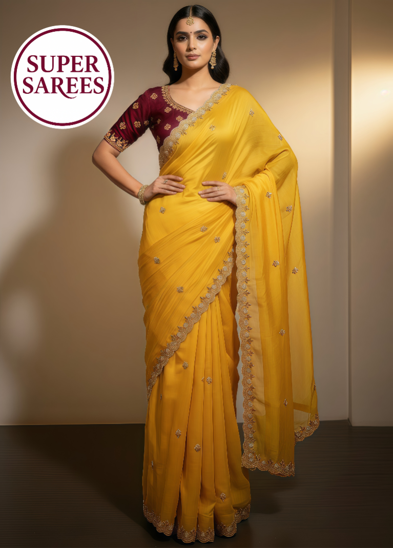 Chiffon Crush Silk Saree