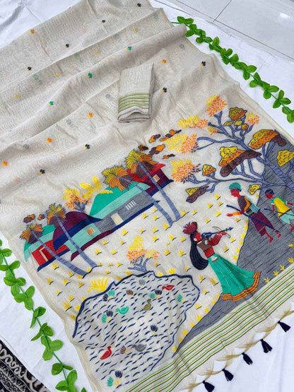 Chitralekha Muga Cotton Saree