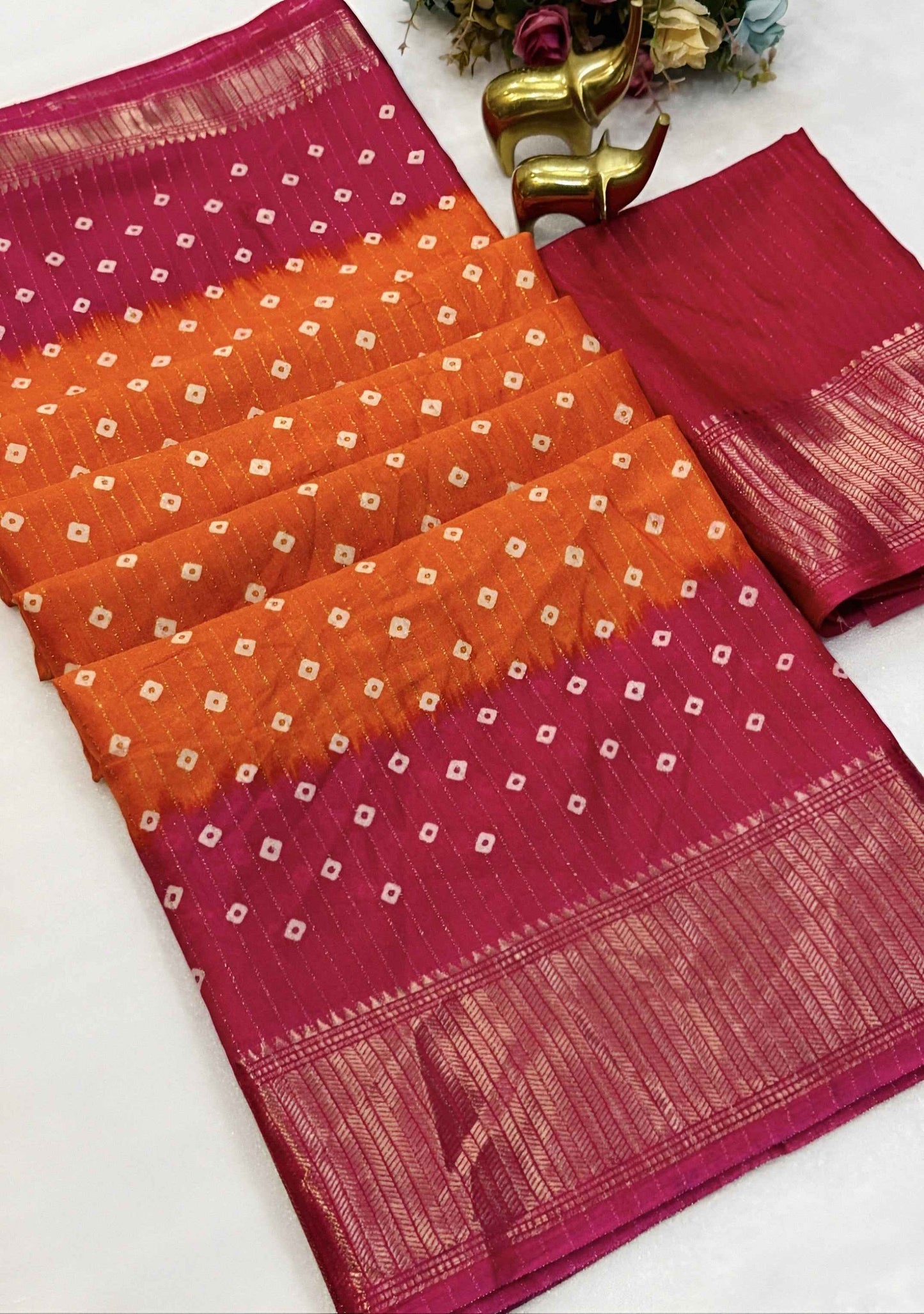 Beautiful Dola Bandhani Saree