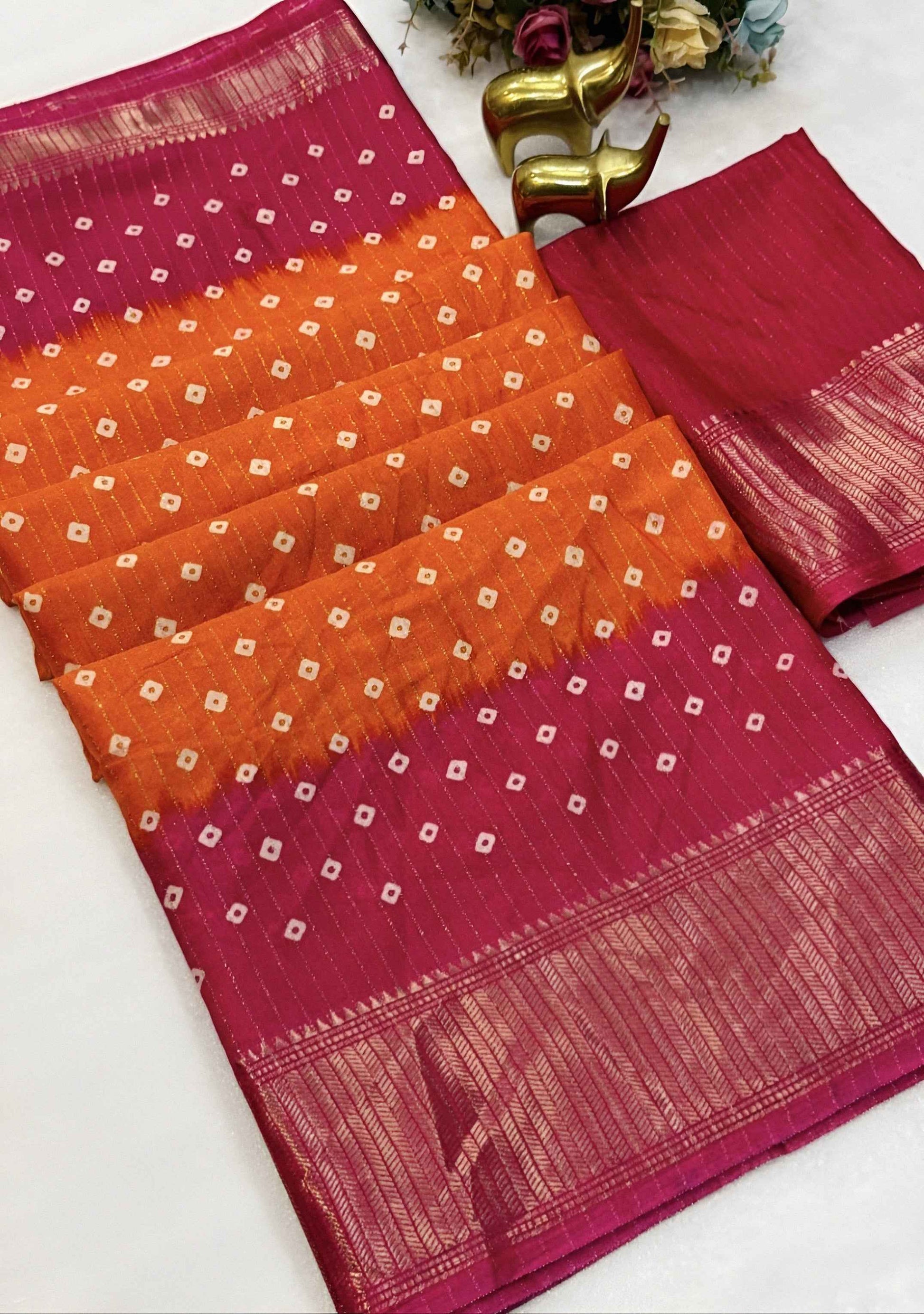 Beautiful Dola Bandhani Saree