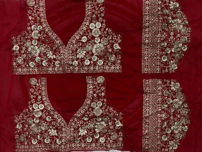 Designer Red Color Soft Saree