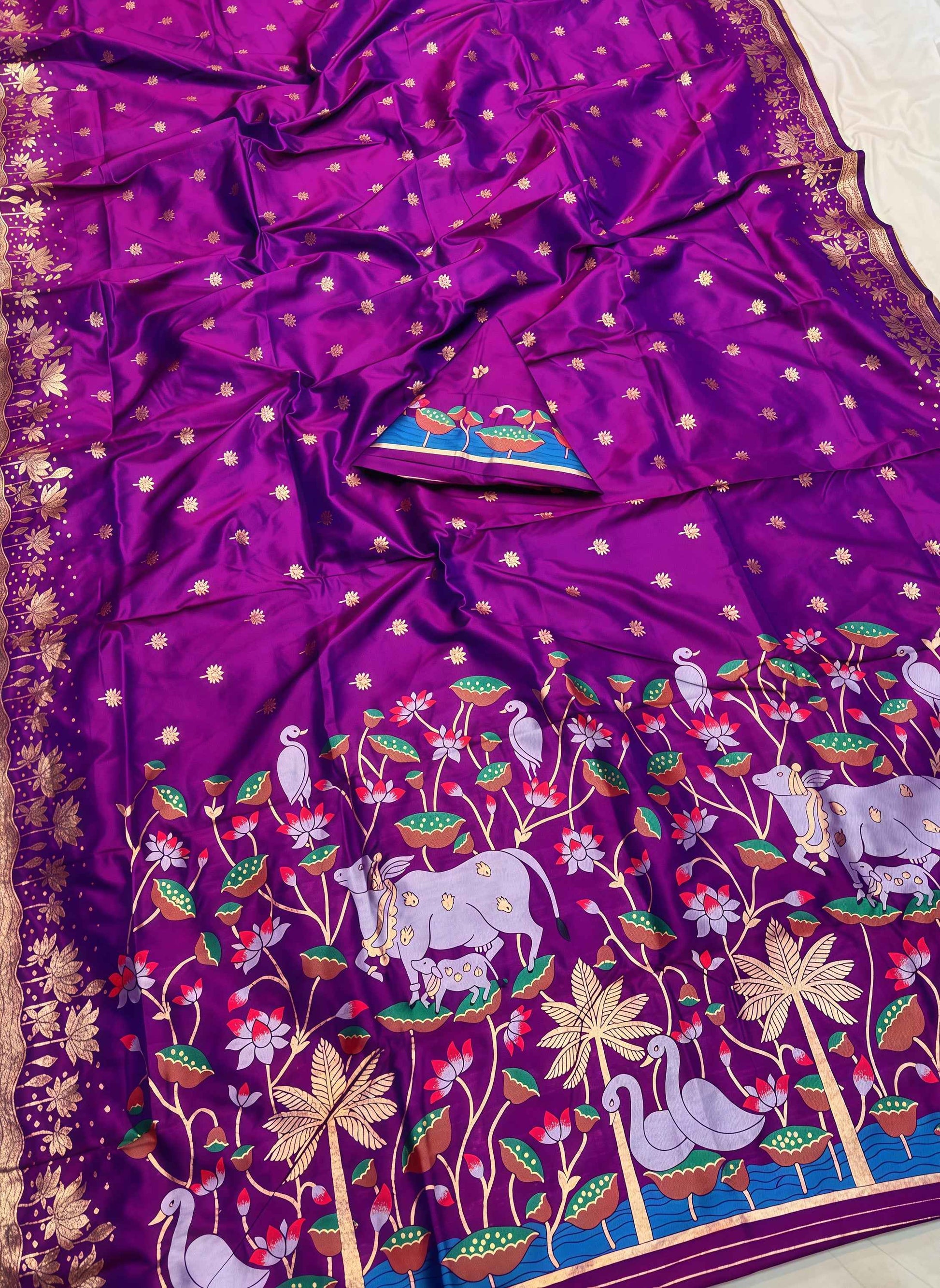 Pichwai Art Silk Saree