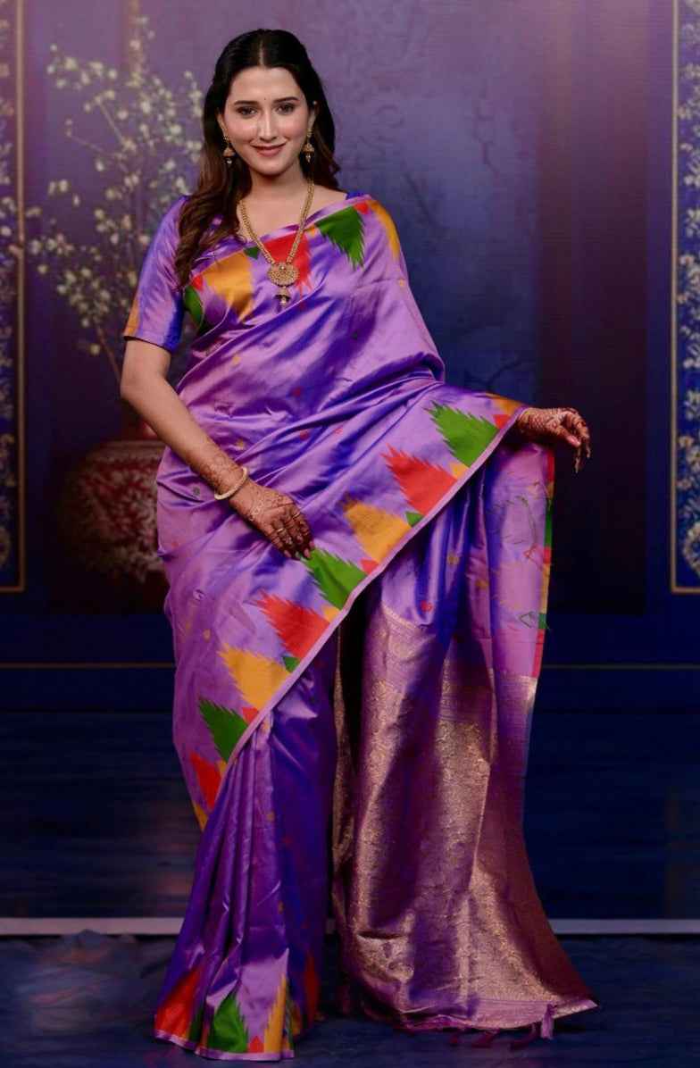 Temple Border Silk Paithani
