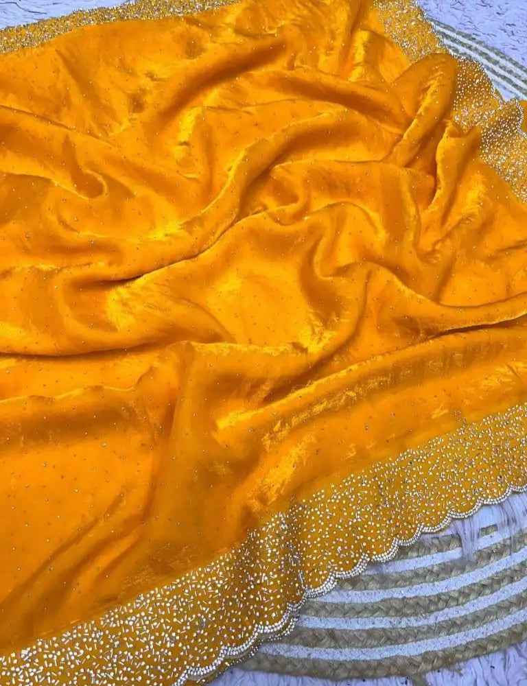 Soft Diamond Work Saree