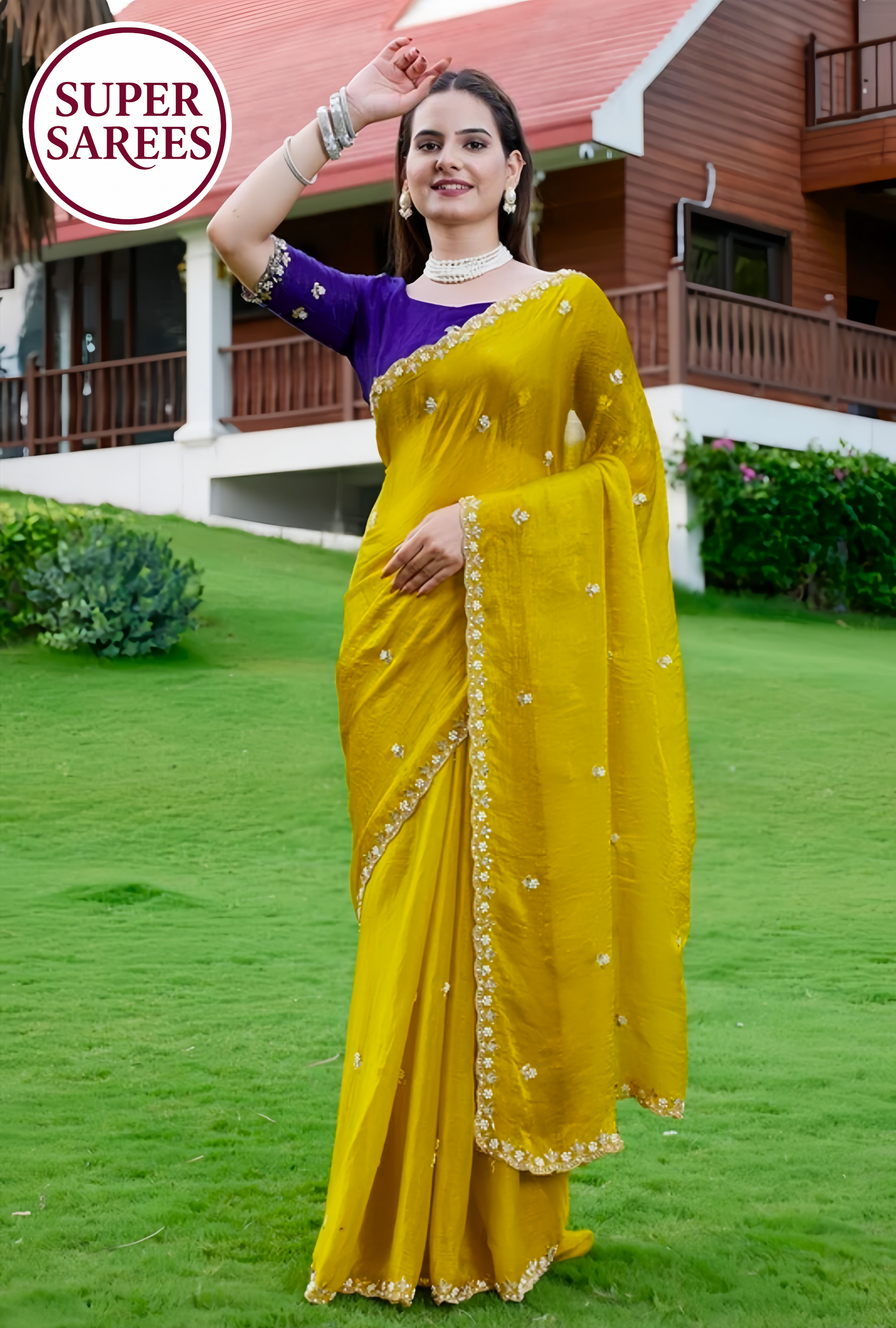 Chiffon Crush Silk Saree