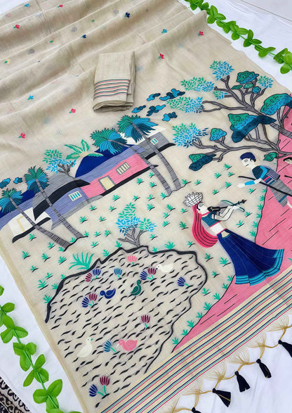 Chitralekha Muga Cotton Saree